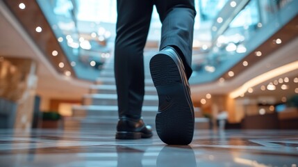 Fototapeta premium Businessman Walking in Modern Building Interior