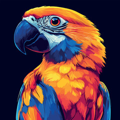 Colorful Low Poly Parrot Vector illustration