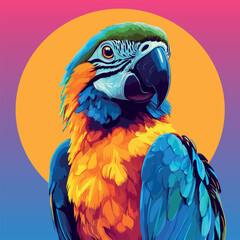 Colorful Low Poly Parrot Vector illustration