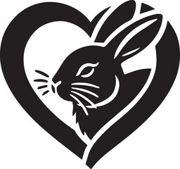 Rabbit in heart shape