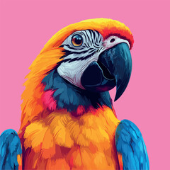 Colorful Low Poly Parrot Vector illustration