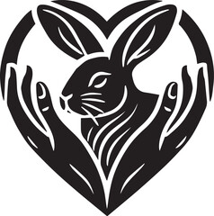 Rabbit in heart shape