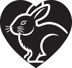 Rabbit in heart shape