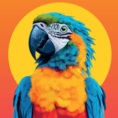 Colorful Low Poly Parrot Vector illustration