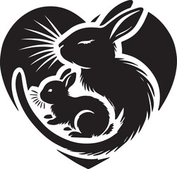 Rabbit in heart shape