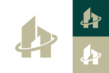 Modern Building Logo with Orbit © malik