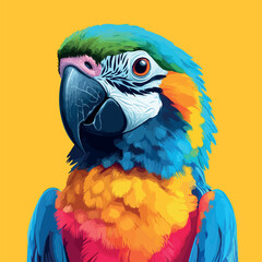 Colorful Low Poly Parrot Vector illustration