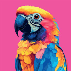 Colorful Low Poly Parrot Vector illustration