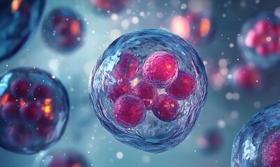 Microscopic capture of cytoplasmic activity during cell division, showing vesicle transport and spindle formation