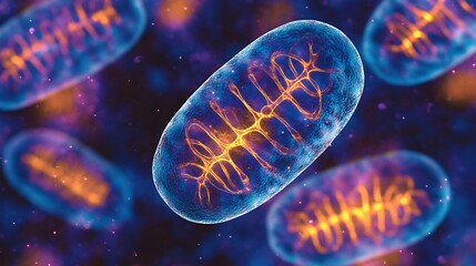High-resolution image of mitochondria under fluorescence microscopy, showing their distribution and dynamic structure in the cytoplasm