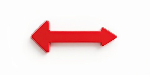 Red Double Arrow:  A simple and bold illustration of a red double arrow pointing in opposite directions, a powerful symbol of duality, choice, and contrasting paths.  