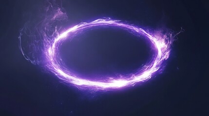 Obraz premium Glowing purple energy ring, abstract background. (1)