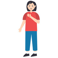 Female Injury and Pain Illustration in Flat Cartoon Design. Isolated Vector Character