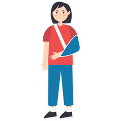 Female Injury and Pain Illustration in Flat Cartoon Design. Isolated Vector Character
