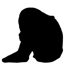 Sad black child silhouette