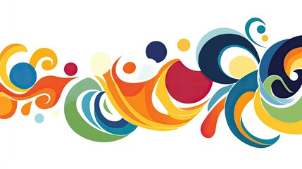 Fototapeta premium Abstract colorful swirls and shapes design element.