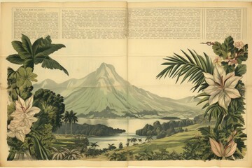 Hawaii landmarks ephemera border mountain outdoors nature.