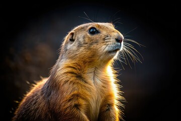 Black-Tailed Prairie Dog Silhouette Portrait - AI Photo