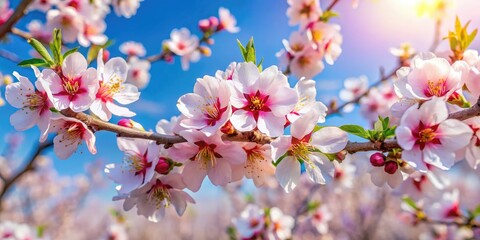Obraz premium Blooming Almond Tree, Springtime Beauty, Floral Photography, Nature Photography, Almond Blossom