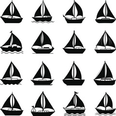 Sailing Boat SVG Vector, silhouette of a sailboat, Sailboat Files for Cricut, Sailboat Cut Files Illustration,