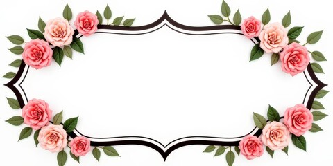 Floral Elegance Frame: A delicate, romantic frame composed of pink roses and lush green leaves, perfectly framing your message with a touch of elegance.  