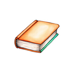 Vibrant Orange Book Illustrating Learning and Knowledge