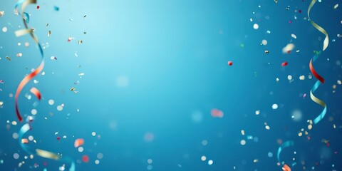 Celebration Confetti Burst: Blue Background 