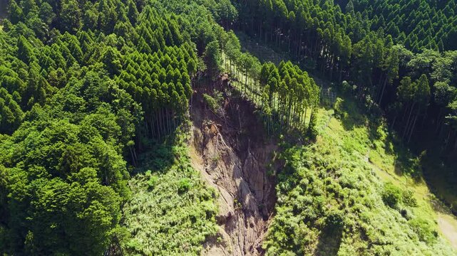 土砂災害の空撮映像
