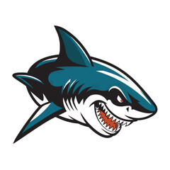 Fototapeta premium shark angry pose attacking illustration logo design