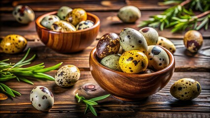Boiled Quail Eggs - Peeled & Unpeeled - Flat Lay