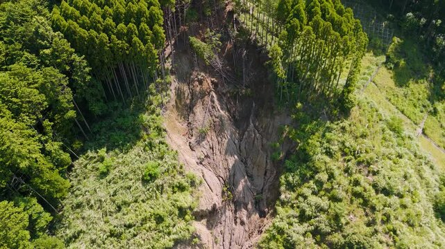 土砂災害の空撮映像
