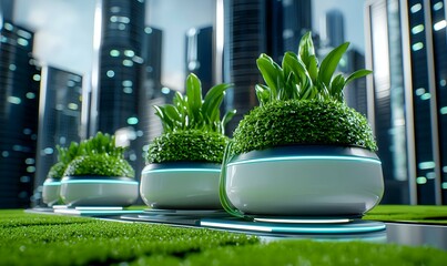 Green Investments, A flourishing landscape of sustainable practices, showcasing thriving eco-friendly initiatives and community engagement in environmental stewardship.