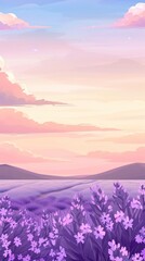 Lavender meadow and pastel sky backgrounds landscape outdoors.