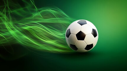 Naklejka premium A bright green abstract design with soft lines and curves, reminiscent of the excitement of football and sports.
