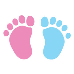 Vector graphic logo of pink and blue baby footprint