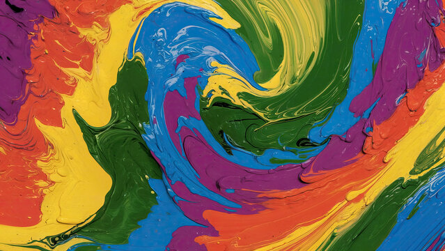 Abstract colorful paint swirl wallpaper background banner 