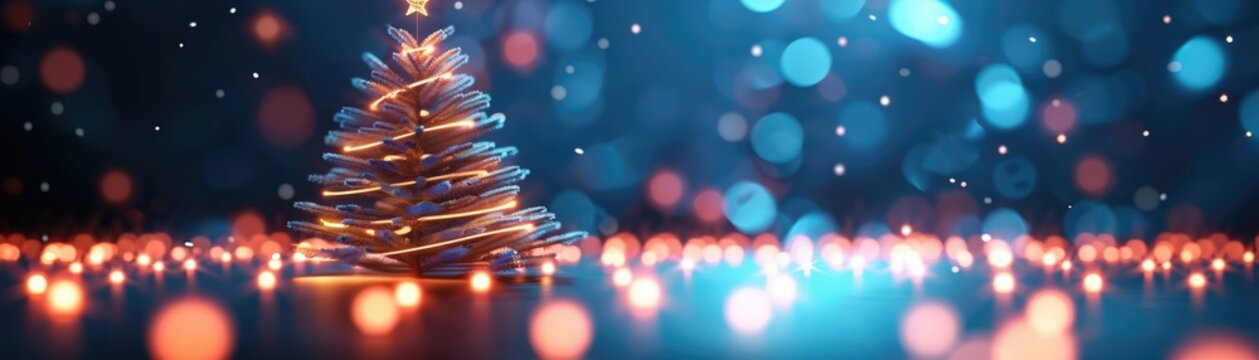 Christmas tree made entirely of lights