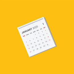 Year 2025 Monthly desk calendar for 2025 year on white background