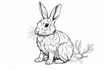 Fototapeta premium Rabbit drawing animal mammal.