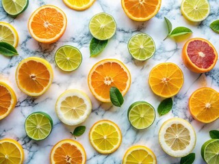 Obraz premium Citrus Slice Aerial Photography AI Art