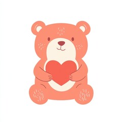 Teddy bear illustration animal heart.