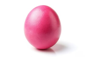 A pastel pink Easter egg, perfectly isolated on a white background, symbolizes spring's sweet arrival.
