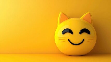 Obraz premium Cheerful Cat Emoji Design
