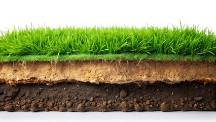 Close-up Soil Layers with Lush Grass - Architectural Photography