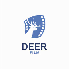 Deer and film simple and modern logo