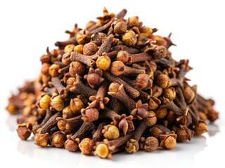 Obraz premium Cloves Pile High Depth of Field White Background PNG
