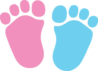 Vector graphic logo of pink and blue baby footprint