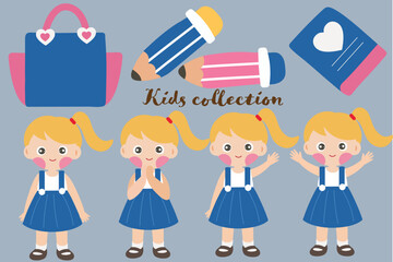 Cute Kids Collection Graphic with Accessories