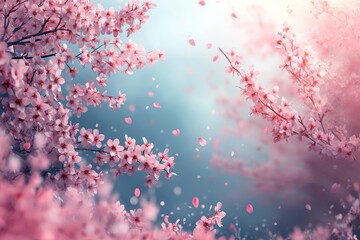 Ethereal Cherry Blossom Bliss: Delicate Springtime Backdrop