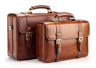 Downloadable brown leather briefcase PNG bundle.  Crisp, high-resolution images for professional designs.